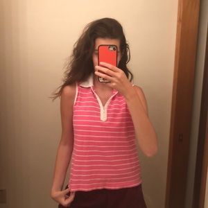 Striped collared tank